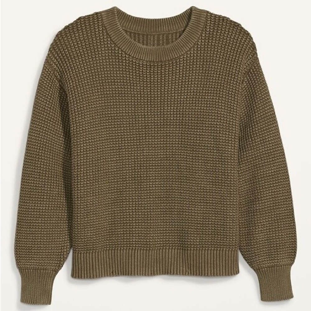 Old Navy Moss Green Shaker Knit Sweater